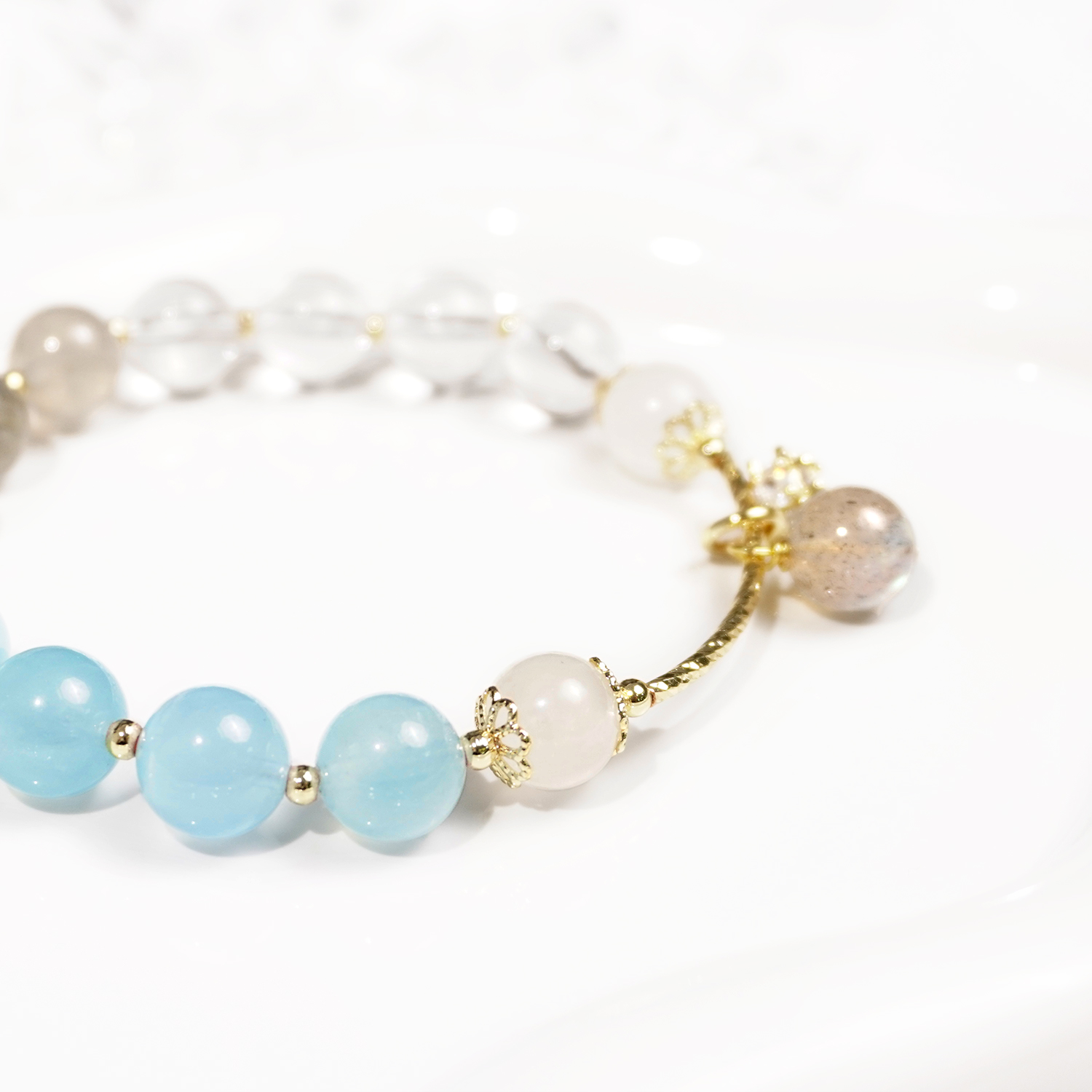 Aquamarine + Grey Moonlight + Blue Moonlight + Self-crystal