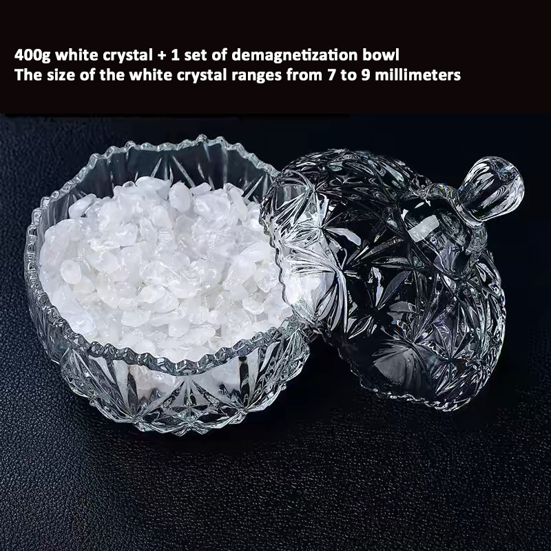 White crystal + demagnetization bowl round shape