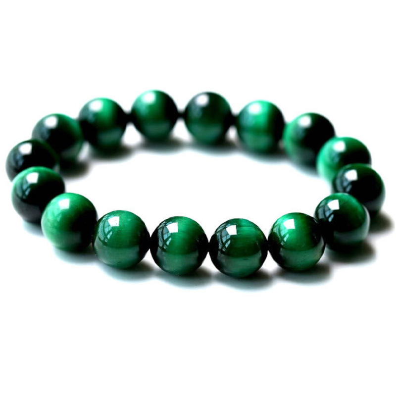 Natural green tiger's eye stone bracelet