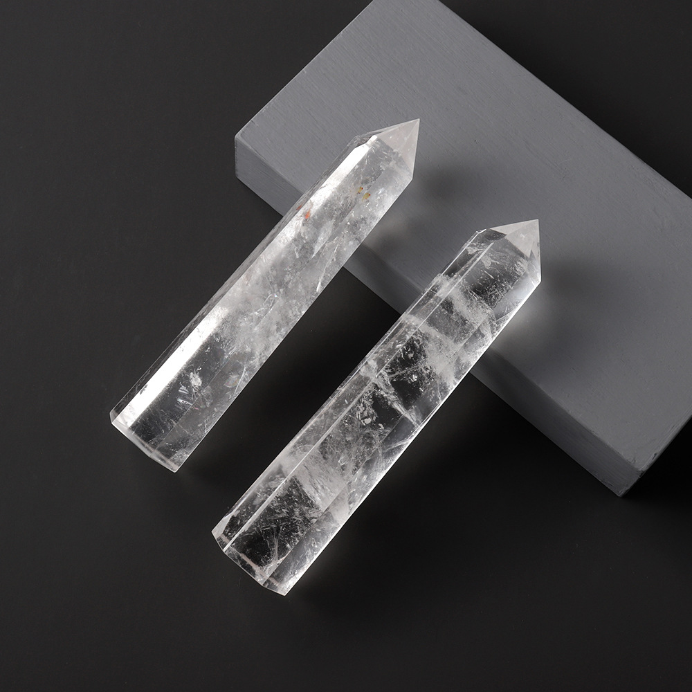 Raw white crystal column stone