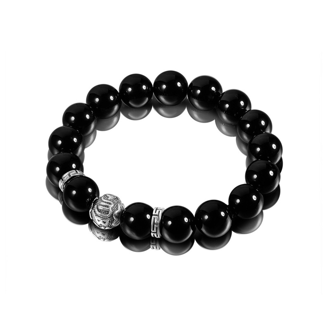 High-end men's bracelet - Obsidian