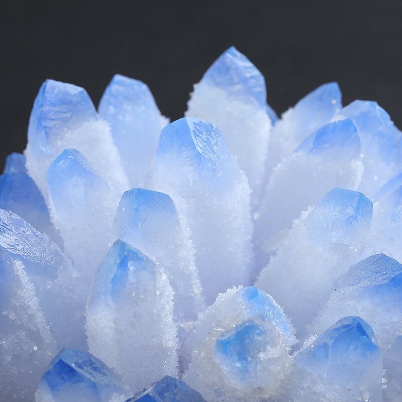 Natural blue crystal cluster ornament rough stone