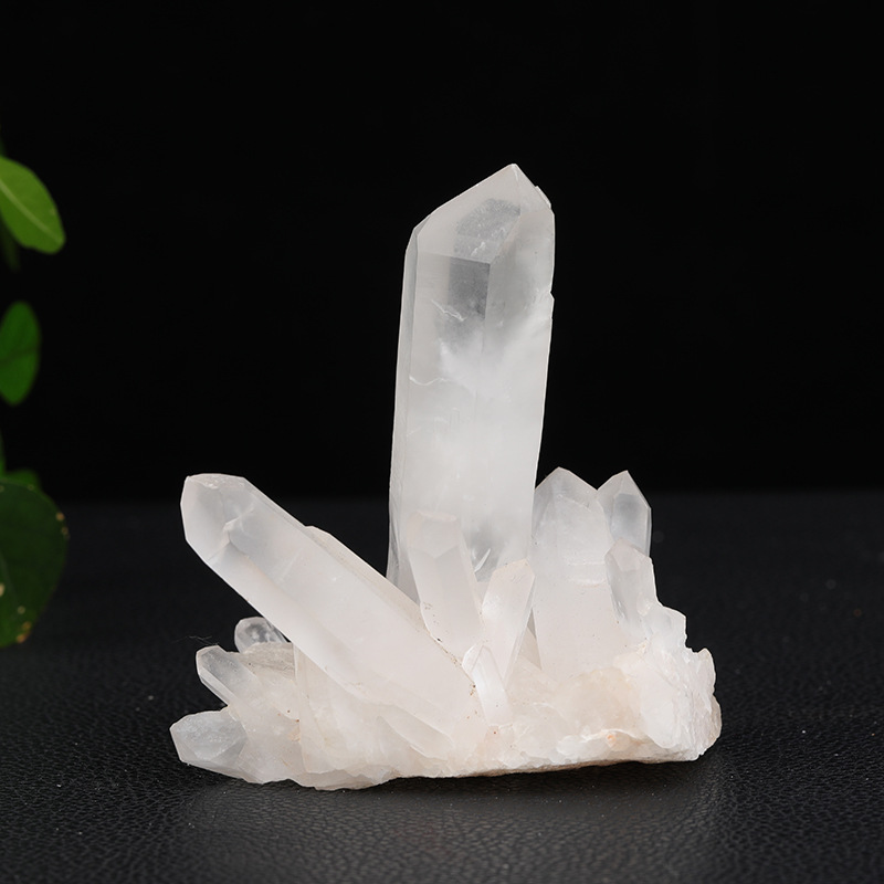 Natural white sparkling cluster rough stone ornament