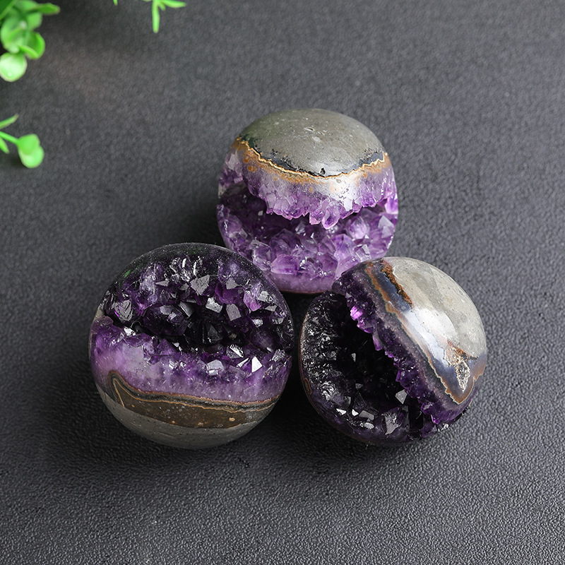 Natural amethyst cluster opening smile raw stone amethyst cave treasure basin home and office decoration ornament