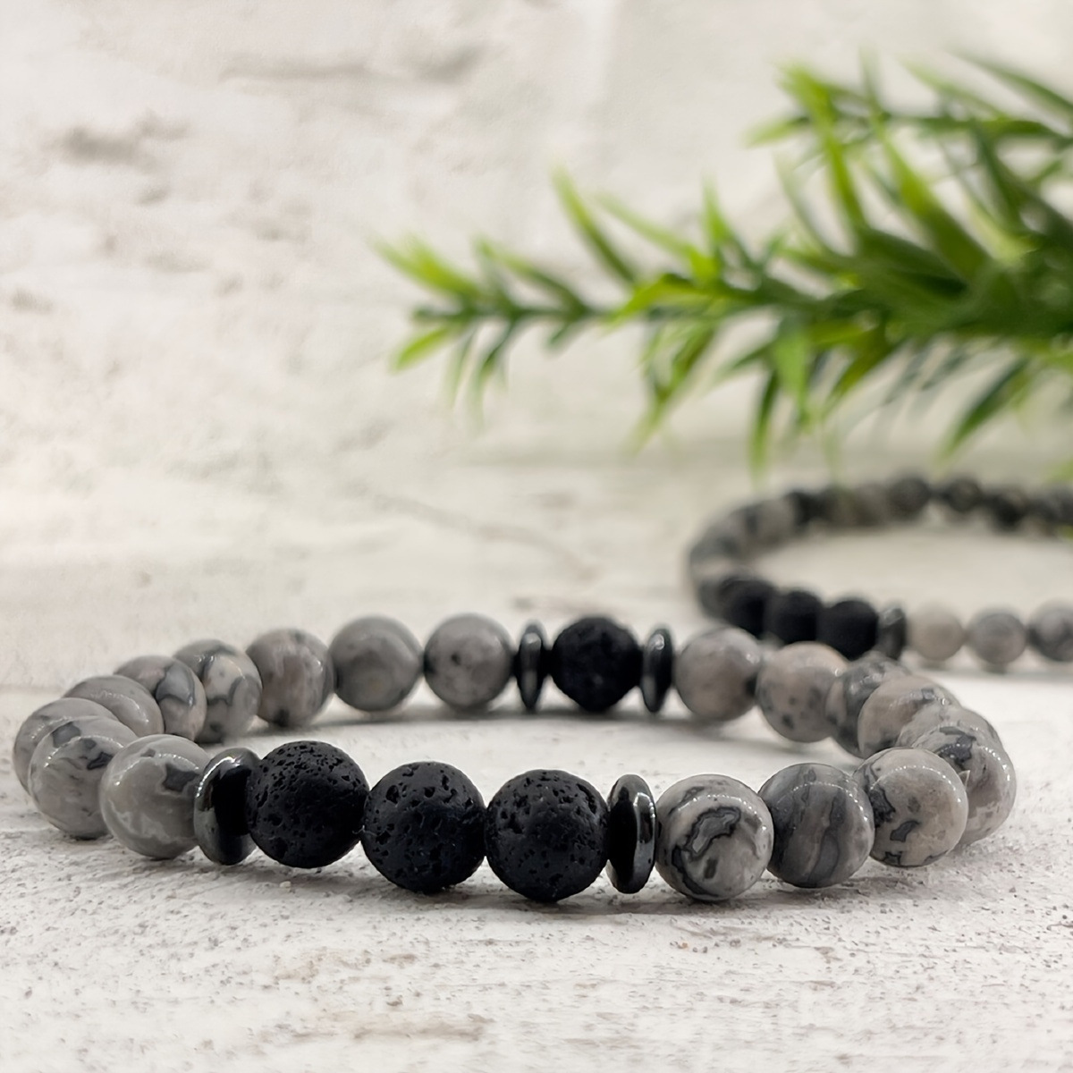Best-selling men's volcanic stone bracelets