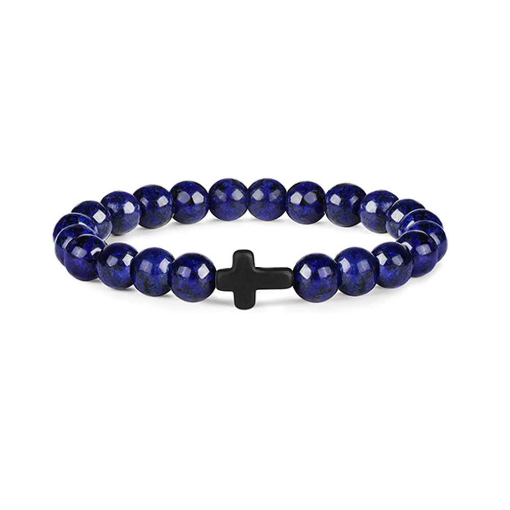 Natural semi-gemstone men's bracelet