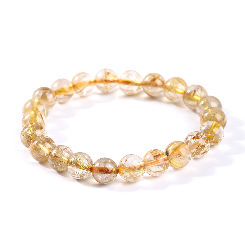 Natural golden hair crystal wealth and prosperity bracelet