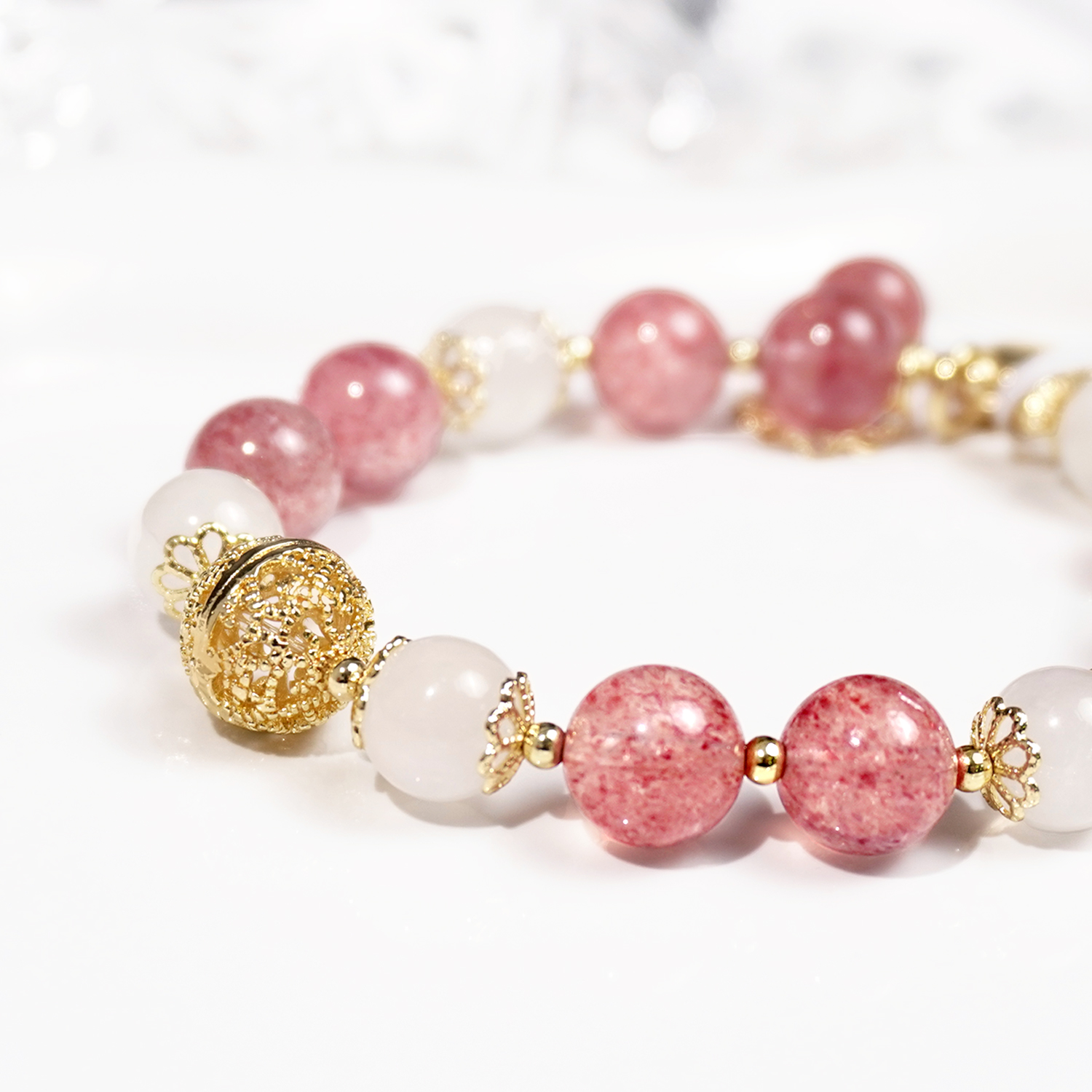 Blue moonlight + Strawberry crystal