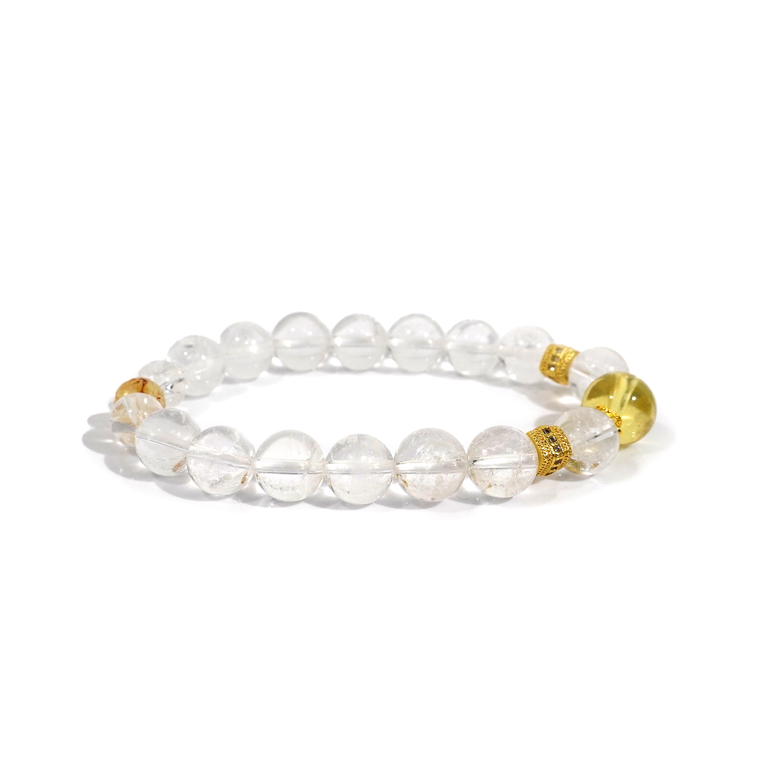 White Asai + yellow crystal bracelet