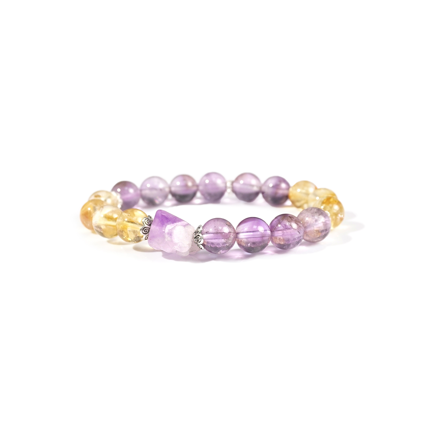 Yellow Tower crystal + Amethyst + amethyst bracelet