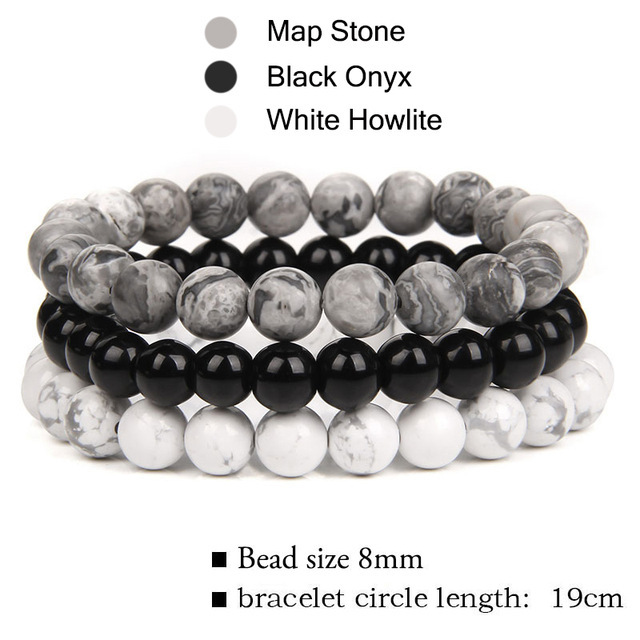 Map Stone+Black Onyx+White Howlite