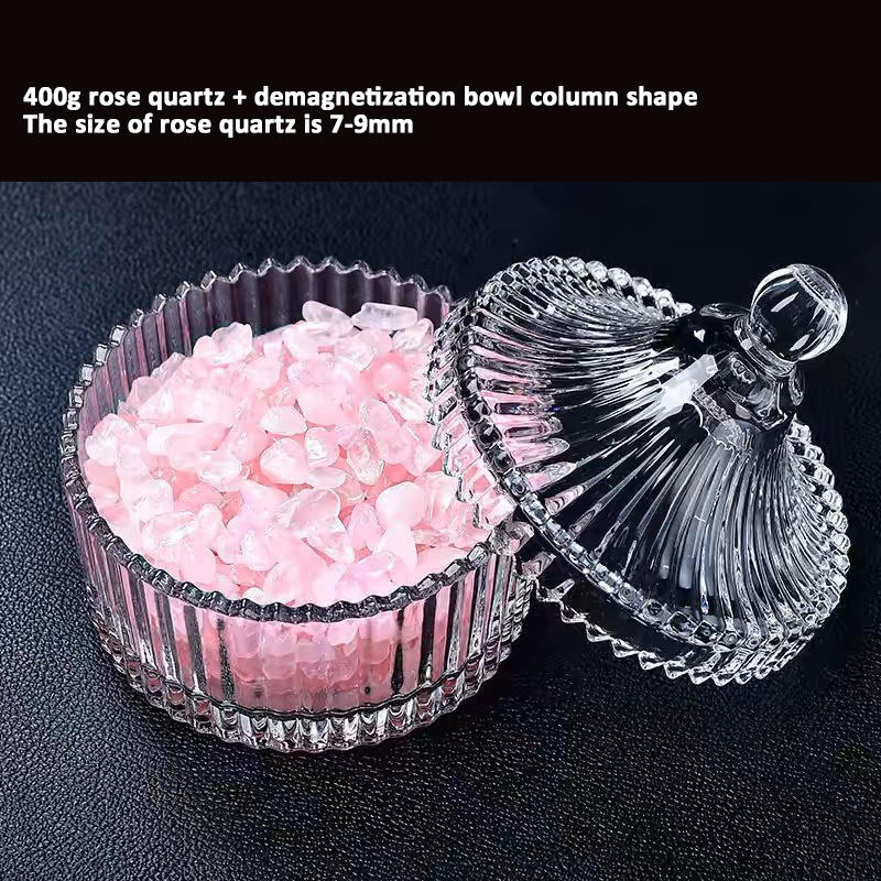 Rose quartz + demagnetized bowl-shaped column