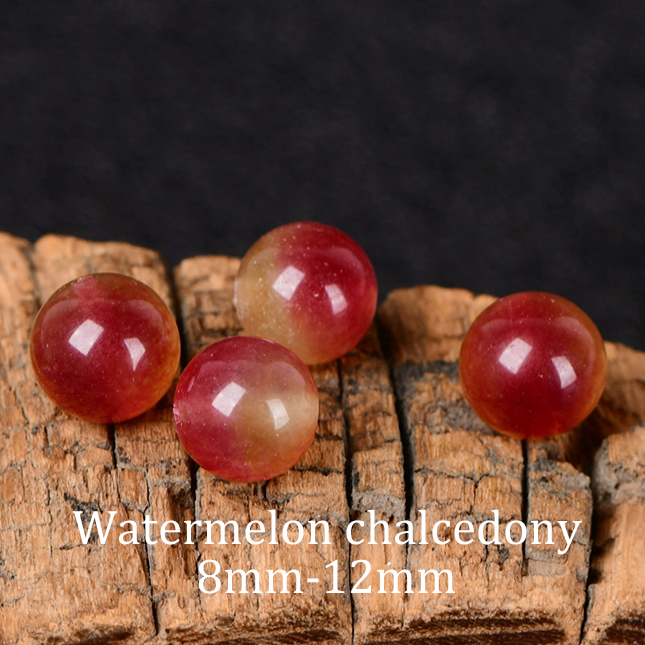 Natural watermelon chalcedony [1 bead]