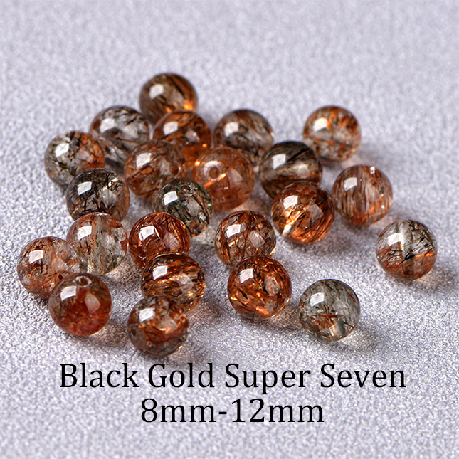 Natural black gold Super Seven [1 bead]