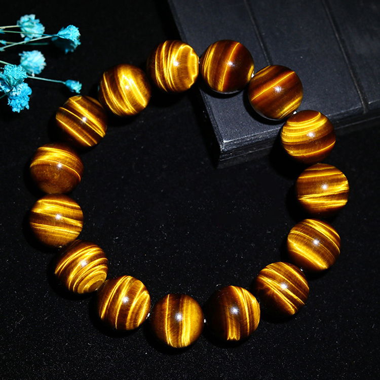 Men's high-end bracelet -7A grade yellow tiger's eye stone