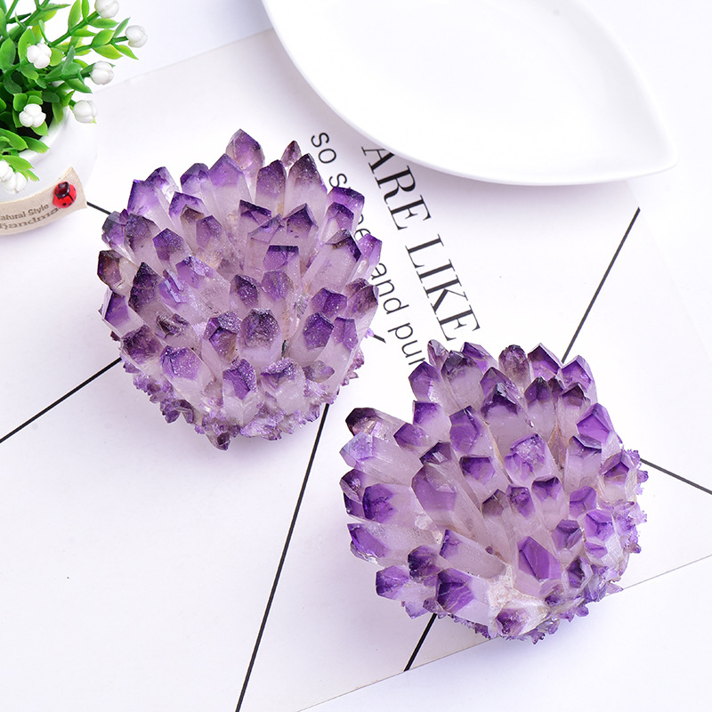 Natural amethyst cluster rough stone