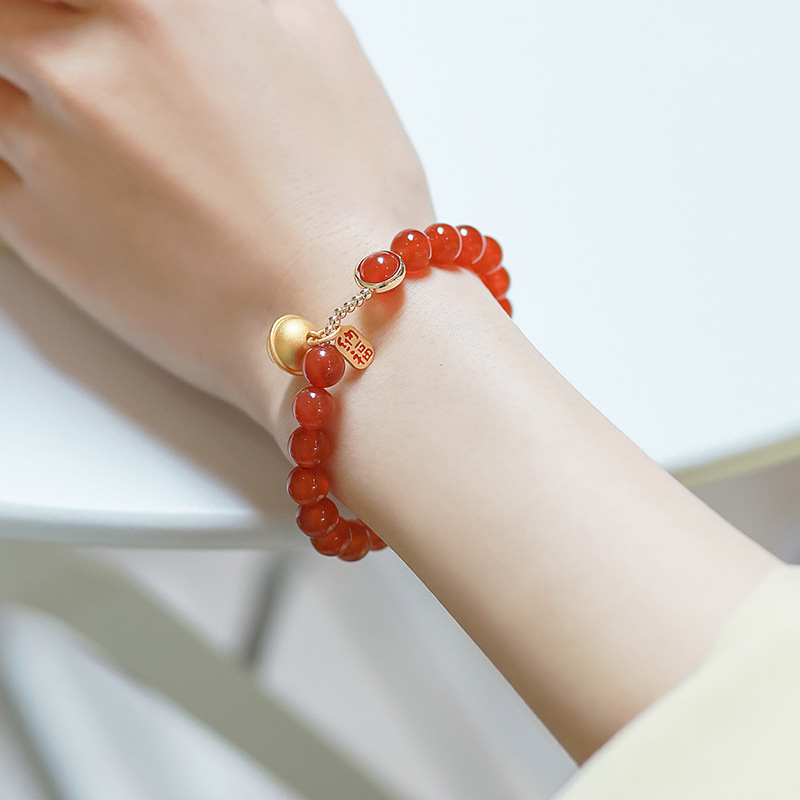 Natural red agate bracelet